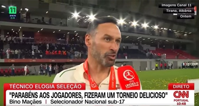 Bino Maçães conduz seleção sub17 à final do campeonato do Mundo Bino Maçães conduz seleção sub17 à final do campeonato do Mundo